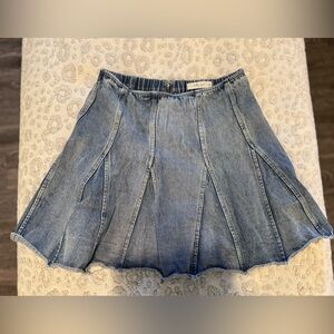 Molly green denim pleated skirt size M